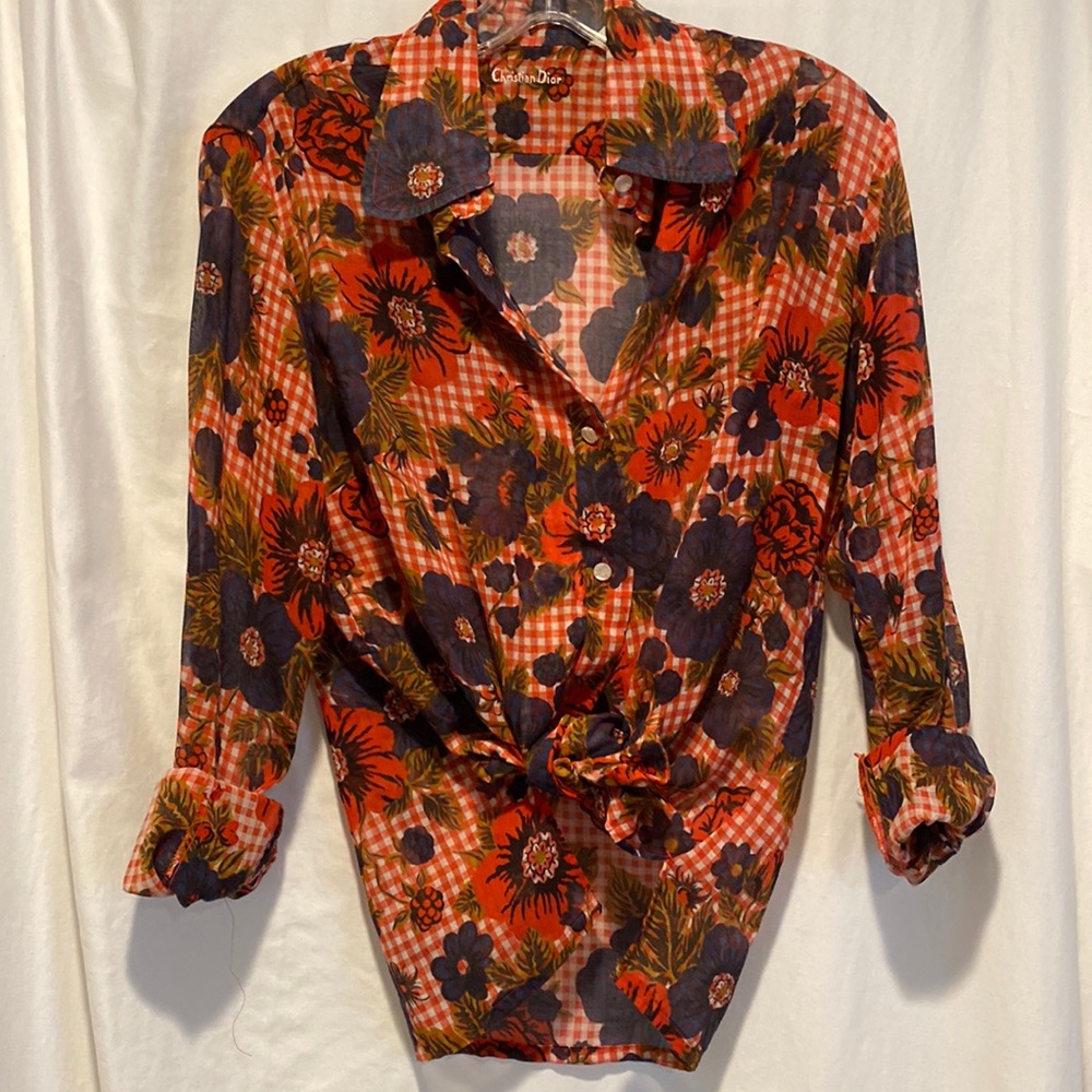Christian Dior semi-sheer blouse